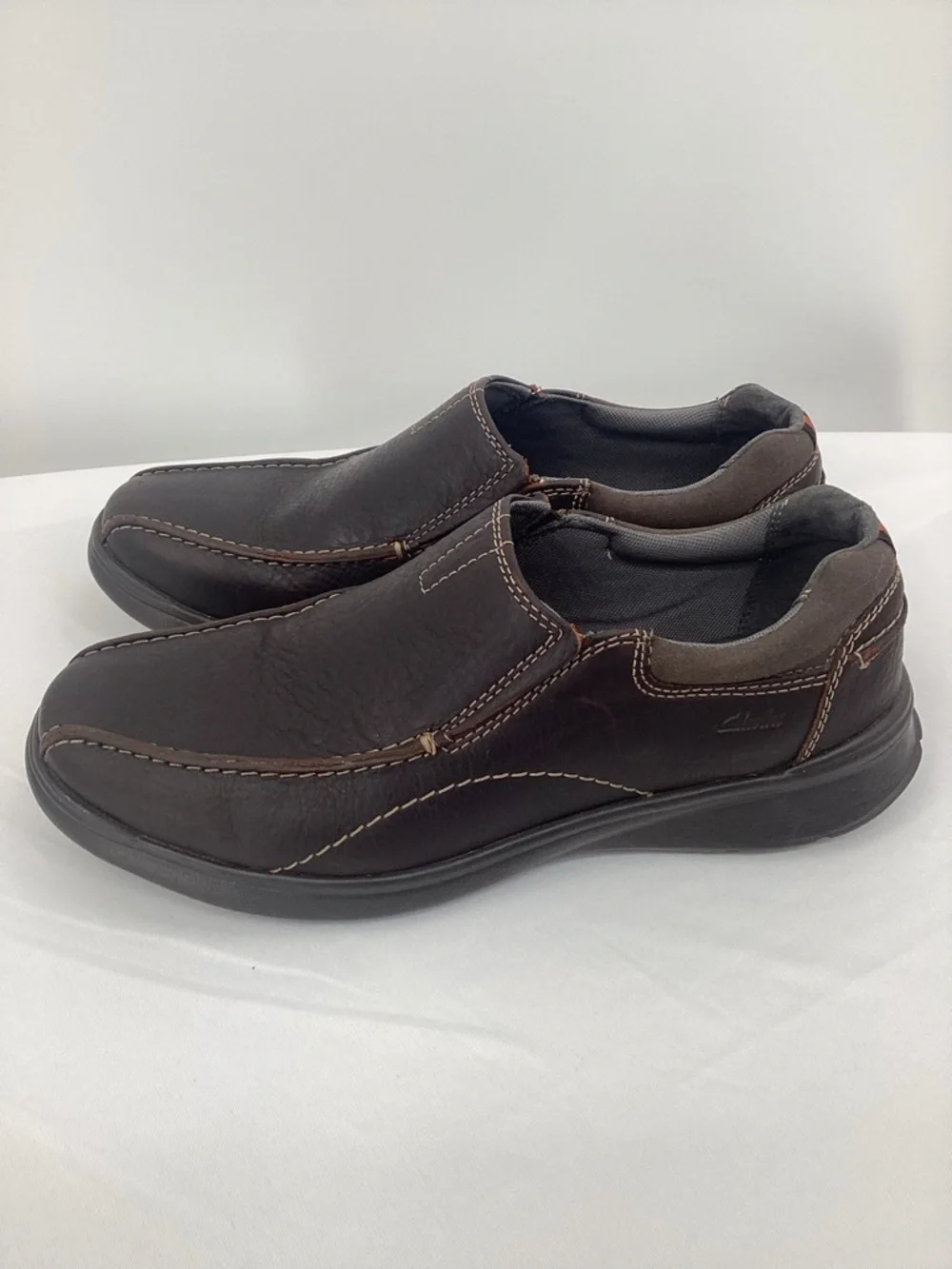 Clarks Men’s Cotrell Slip-On Loafers in Dark Brown Leather